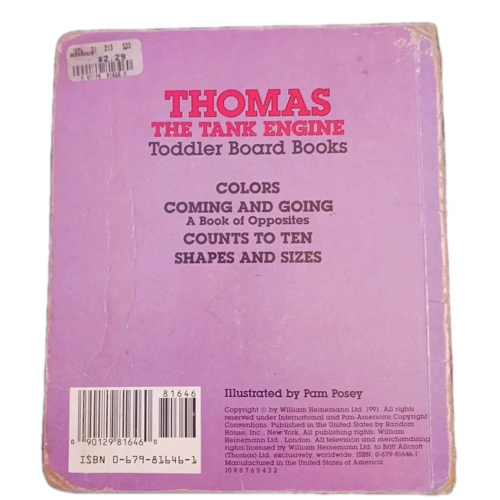 Vintage 1991 Thomas The Tank Engine Colors Hard Book